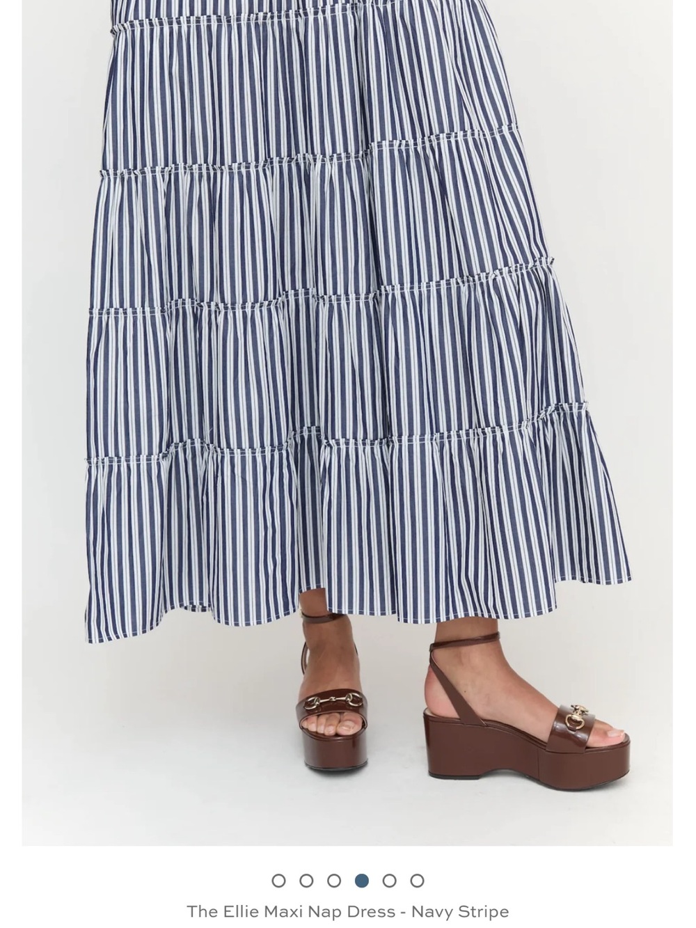 Hill House Home Ellie Maxi Nap Dress in Navy Stripe Large - Picture 4 of 9